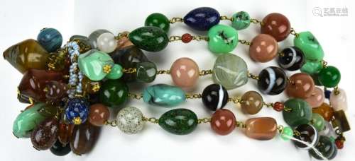 Vintage C 1950 French Gripoix Agate Bead Bracelet