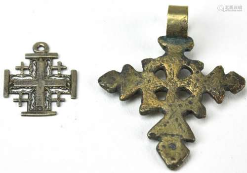 Vintage Sterling Jerusalem Cross & Silver Cross