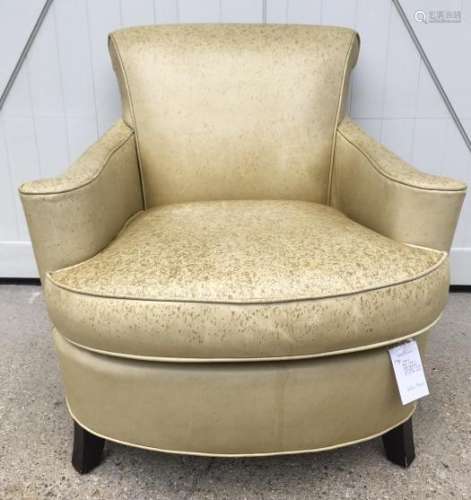 Contemporary Form Leather Upholstered Armchair