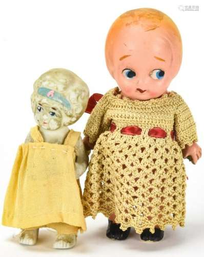 2 Antique Googly Eye Dolls