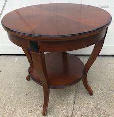 Book Matched Veneer Round End / Side Table