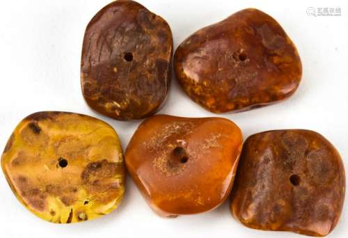 Collection of Large Amber Jewelry Making Beads