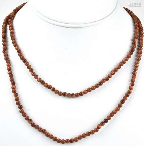 Vintage Gold Stone Beaded Necklace Strand