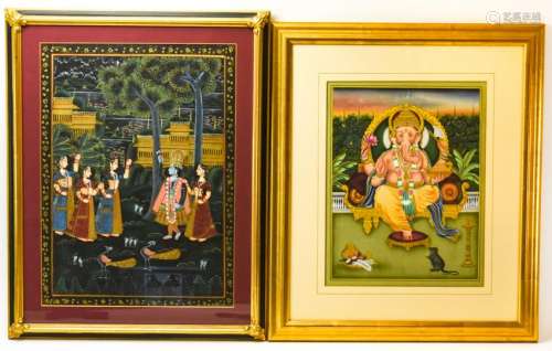 2 Indian Paintings Depicting Deities