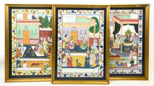 3 Framed Indian Worship Paintings