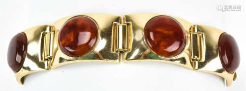 Vintage Paris Faux Amber Panel Bracelet