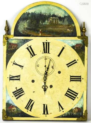 Antique Re-Purposed Grandfather Clock Face