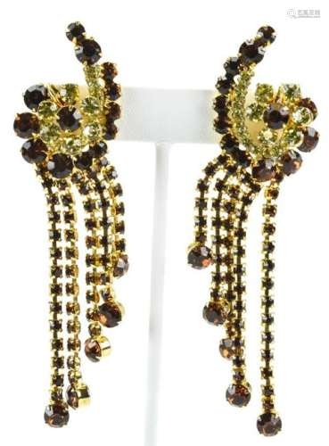 Vintage 1960s Rhinestone Crystal Earrings