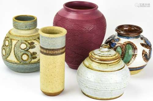 Collection of Mid C Pottery Vessels Incl Soholm
