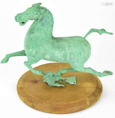 Bronze Sculpture of Trojan Horse Verdigris