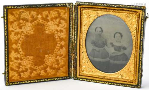 Antique 19th Century Tin Type of Sisters