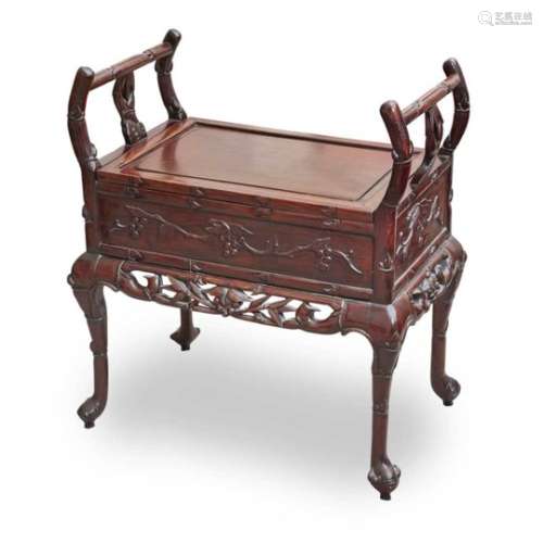 HONGMU RECTANGULAR TABLE WITH HANDLES QING DYNASTY, 19TH CENTURY