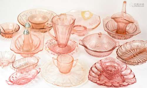 Collection Hobnail + Pressed Rose Colored Glass