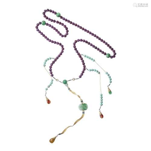 MULTI-GEMSTONE COURT NECKLACE QING DYNASTY, 18TH-19TH CENTURY