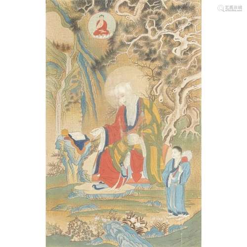 THANGKA DEPICTING AN ARHAT QING DYNASTY, 19TH CENTURY