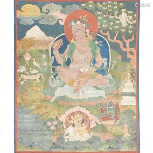 THANGKA DEPICTING NAROPA QING DYNASTY, 18TH-19TH CENTURY