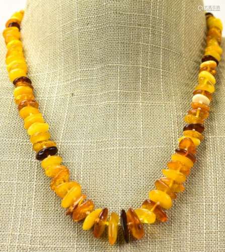 Hand Knotted Strand of Butterscotch Tone Amber