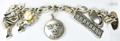 Vintage Sterling Silver Charm Bracelet
