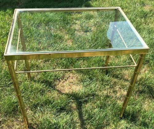 Metal & Glass Top Outdoor Occasional / Side Table