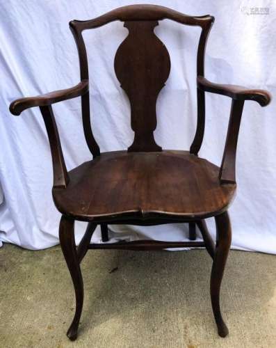 Antique Continental Wooden Armchair