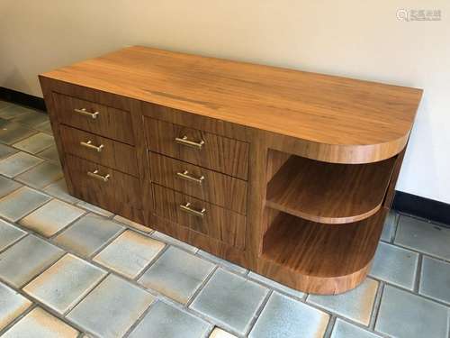 Contemporary Art Deco Style Curved End Console