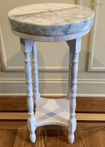Shabby Chic Style Marble Top End Table