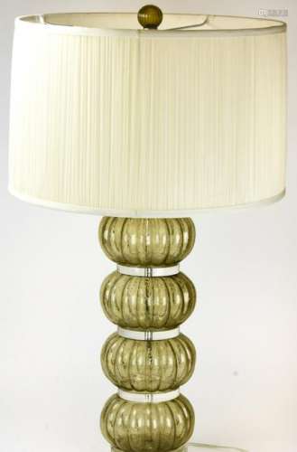 Contemporary Blown Glass and Lucite Lamp