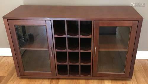 Contemporary Bar Cabinet w Wine Bottle Storage