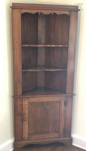 Antique Pine Corner Display Cabinet