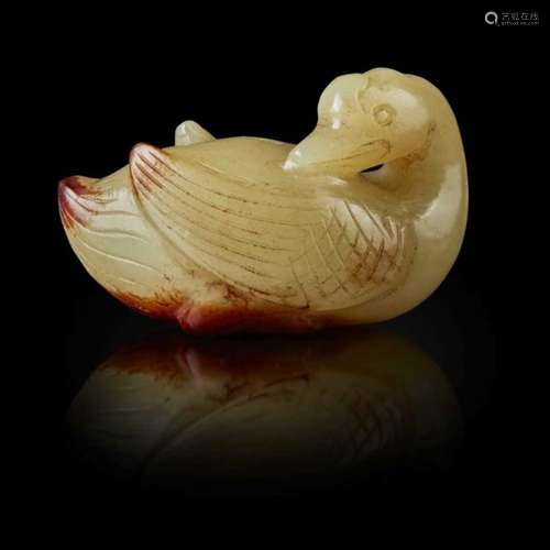 YELLOW AND RUSSET 'GOOSE' JADE PENDANT QING DYNASTY, 19TH CENTURY