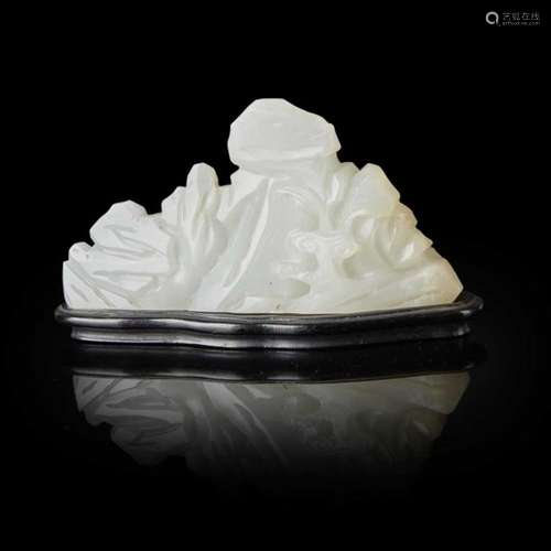 WHITE JADE 'MOUNTAIN' BRUSH REST QING DYNASTY, 18TH CENTURY