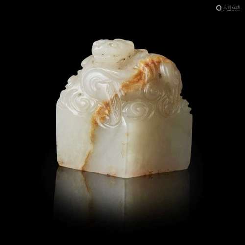 PALE CELADON JADE SEAL QING DYNASTY, 19TH CENTURY