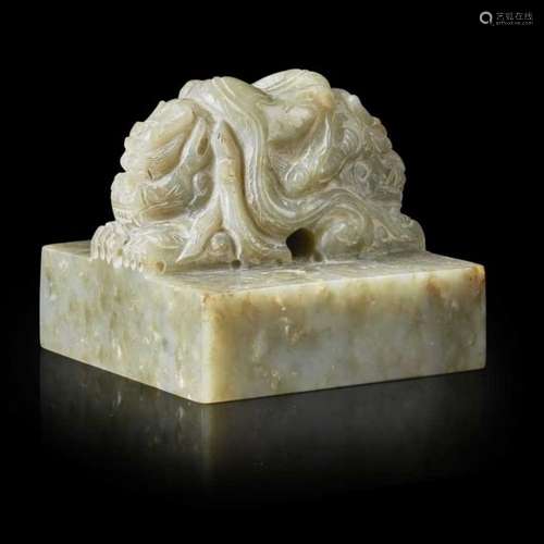 CELADON JADE 'DHARMA KING' SEAL