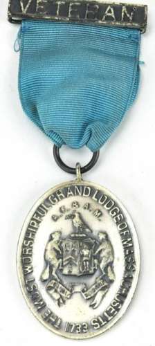 Antique 19th C Sterling Masonic Veteran Medal