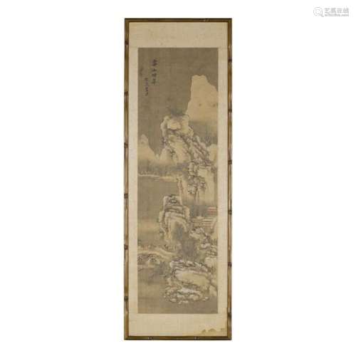 INK PAINTING OF A LANDSCAPE QING DYNASTY, 19TH CENTURY