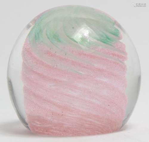 Signed Hand Blown Art Glass Paperweight