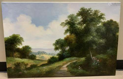 Signed Oil Painting of a Landscape Scene