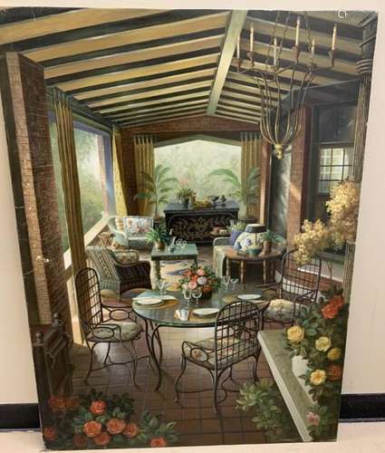 Realistic Style Oil Painting of an Interior Scene