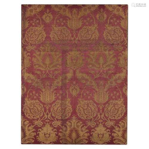 FINE OTTOMAN SILK LAMPAS WEAVE (KEMHA) PANEL TURKEY, 17TH CENTURY