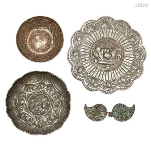 GROUP OF OTTOMAN SILVER VESSELS AND ORNAMENTS TURKEY, 18TH & 19TH CENTURIES