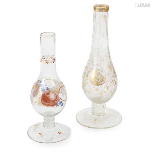 TWO BEYKOZ NARGILE GLASS BOTTLES OTTOMAN TURKEY, 19TH CENTURY