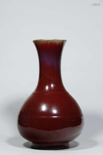 Flambed Glazed and Copper- Red- Glazed Bottle Vase