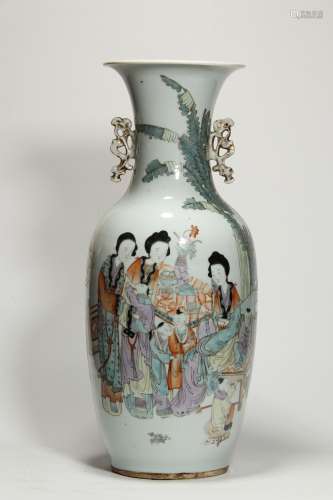 Qing Dynaisity, Ladies and Children Vase