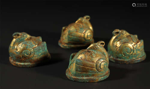 Four Pieces of Gilt Bronze Animals