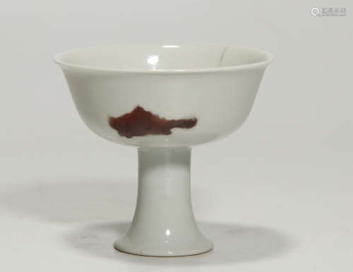 Qing Dynasity, Iron - Red Steam Cup with Rim
