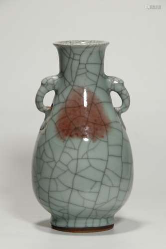 Qing Dynasity, Crack Glazed and Iron - red Vase