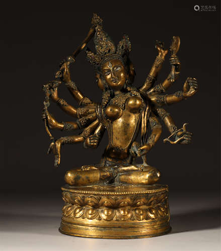 Glit Bronze Buddha Statue