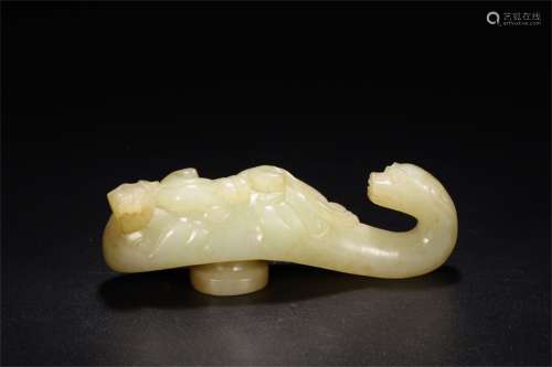 A Chinese Carved Jade Belt Buckle