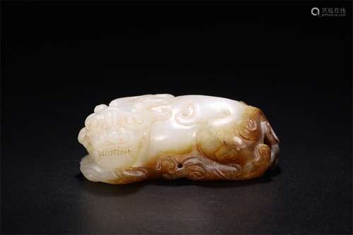 A Chinese Carved Jade Foo-Dog Decoration