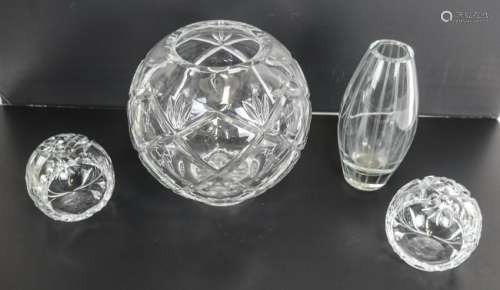 Four Various Crystal Vessels
